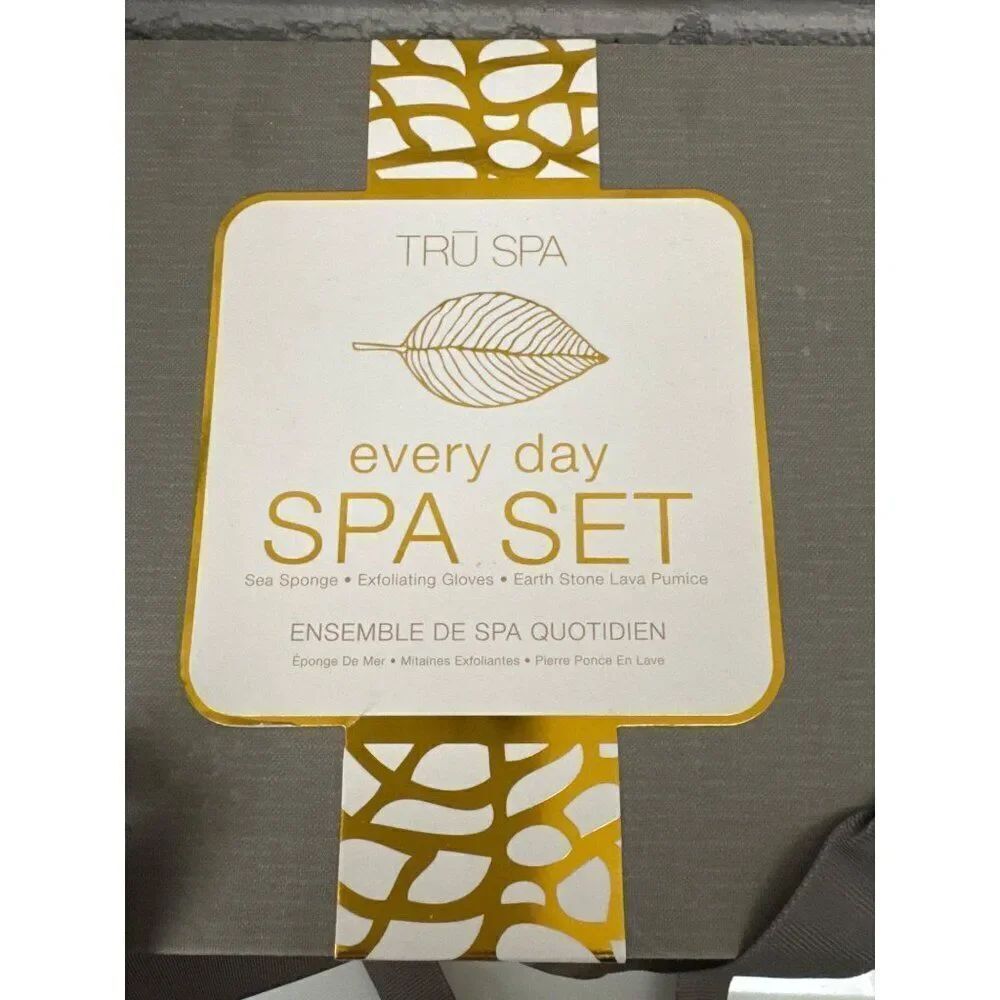 Tru Spa Everyday Spa Set Sea Sponge/Exfoliating Gloves/ Earth Stone Lava Pumice